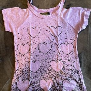 Girls Purple Heart Cold Shoulder Chic 2 Chic Shirt Size 6